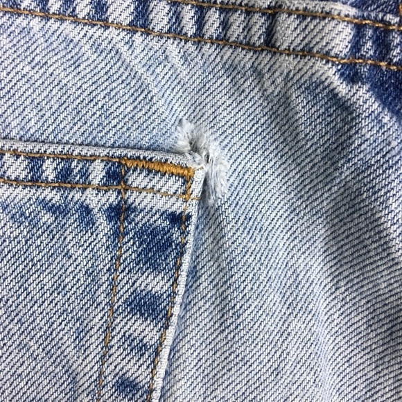 CALVIN KLEIN Vintage 90s Jean Shorts Denim Jorts Easy Fit Distressed Stone 40 - Picture 13 of 16